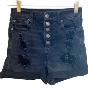 American Eagle Distressed Black Shorts Size 2